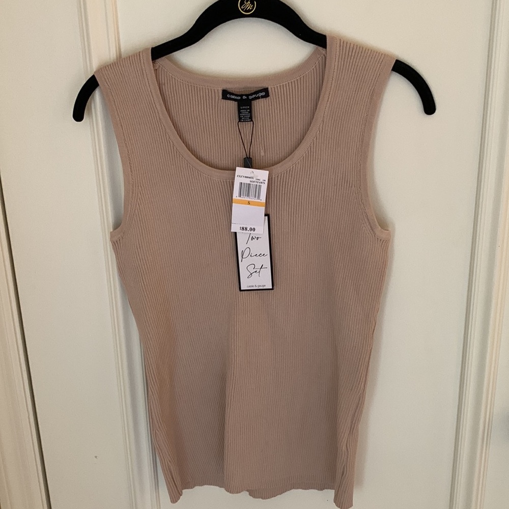 Cable and gauge two piece set soft fawn shirt and jacket size s NWT - Picture 6 of 10